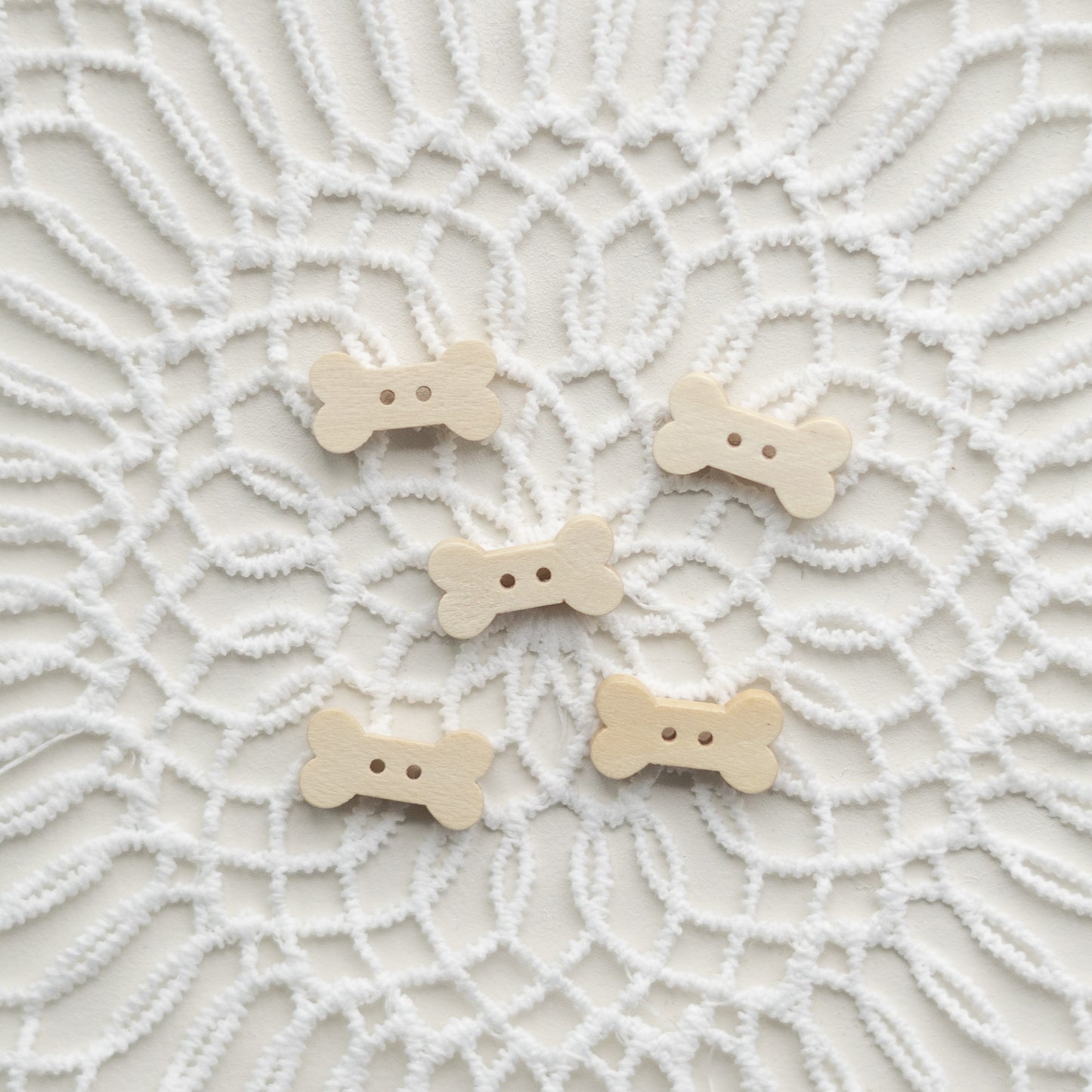 Holzknöpfe Knochen 5 Stück