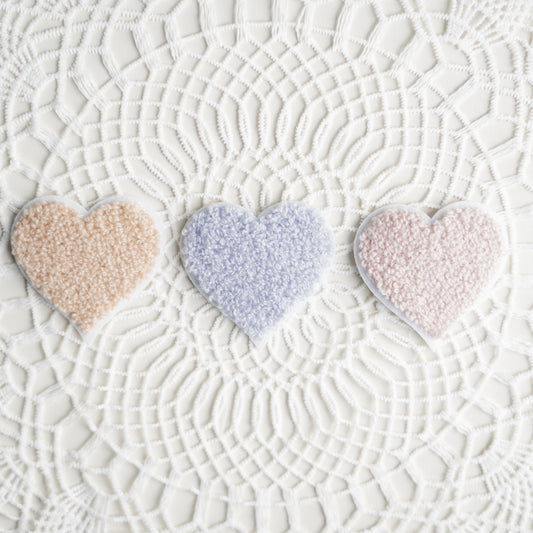 Chenille Patch: 3er Set Herzen