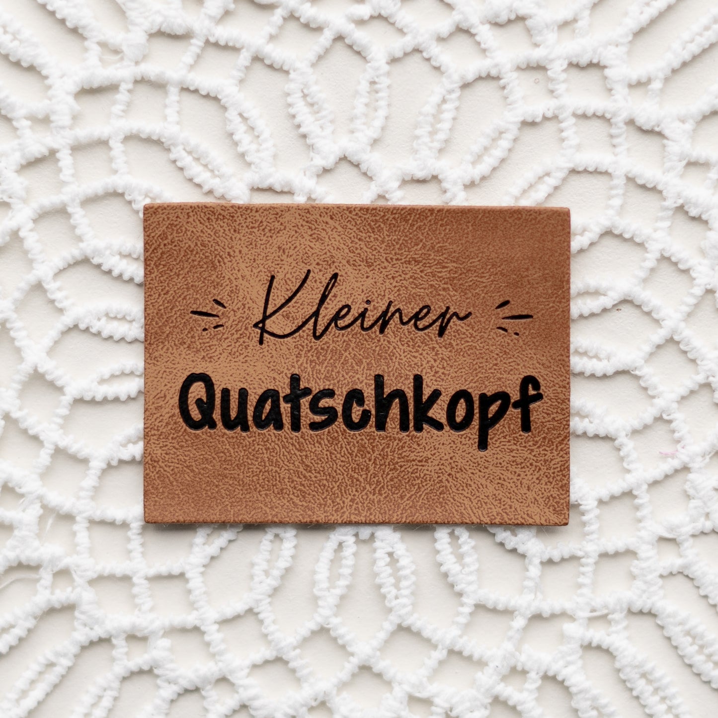 Kunstleder Label: Kleiner Quatschkopf