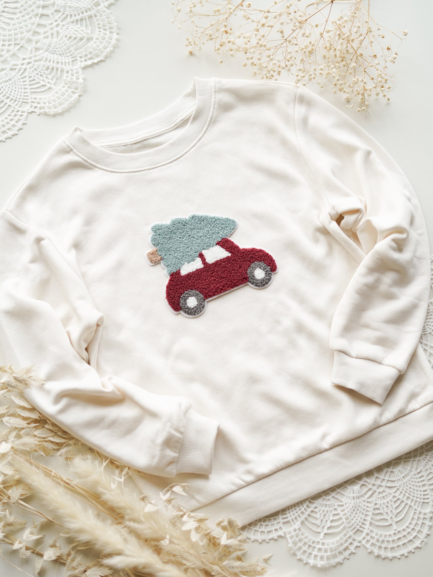 Chenille Patch: Auto mit Tannenbaum