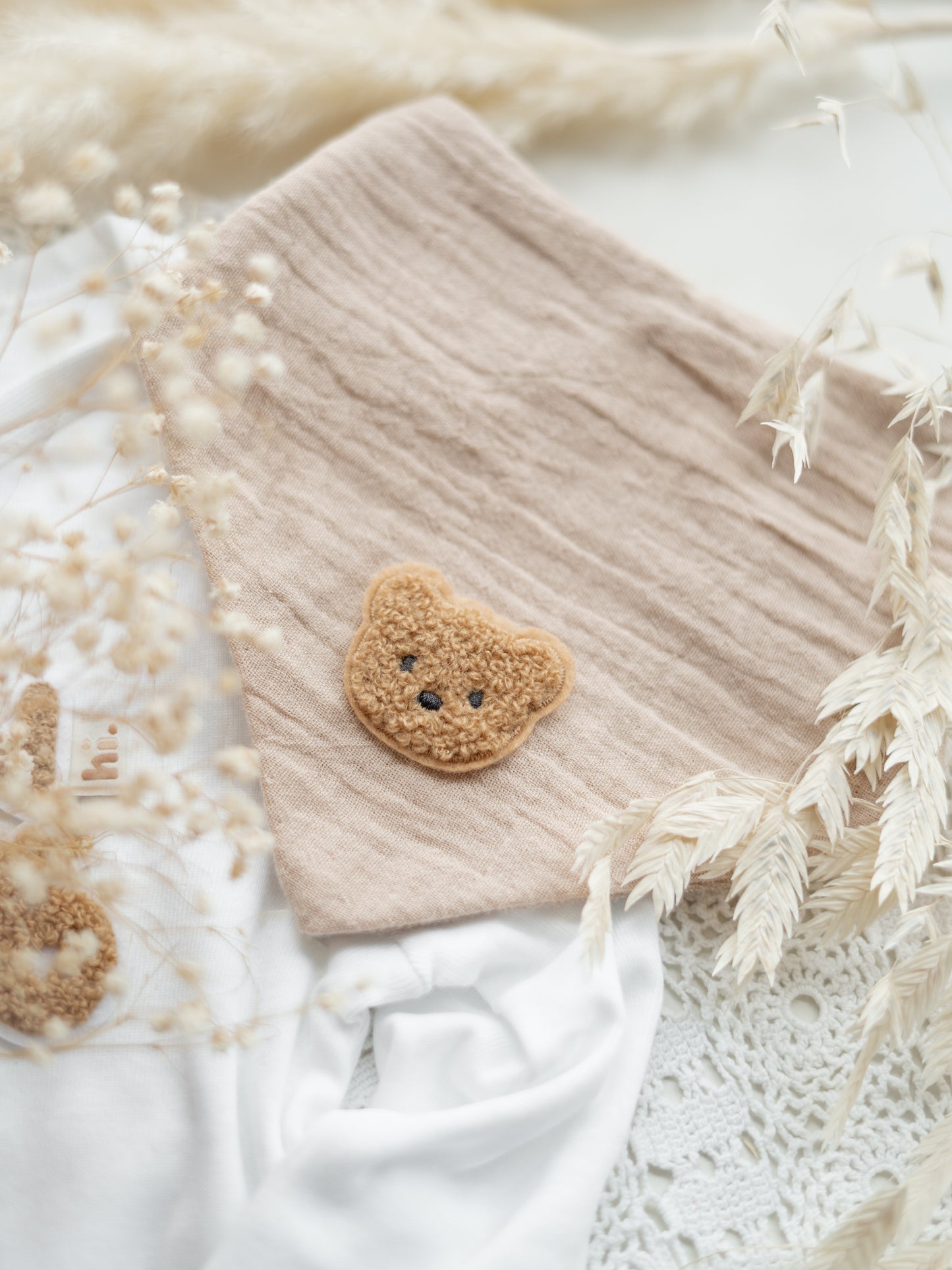 Chenille Patch: Set Minibären - braun und taupe