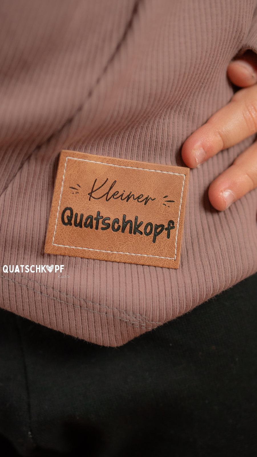 Kunstleder Label: Kleiner Quatschkopf