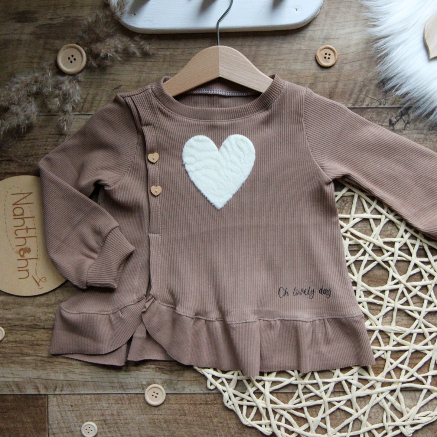 Holzknöpfe Herzen 5 Stück