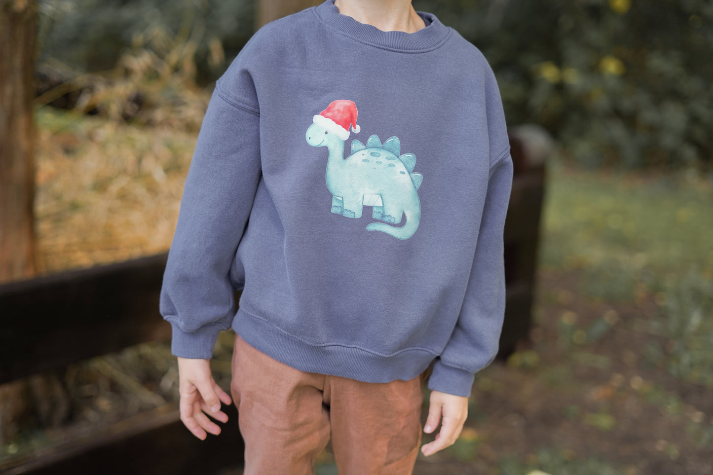 Bügelbild: Dino blau