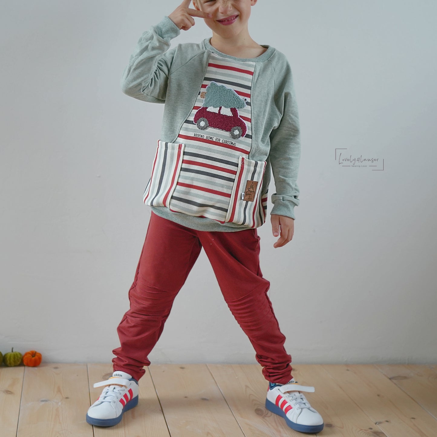 Chenille Patch: Auto mit Tannenbaum