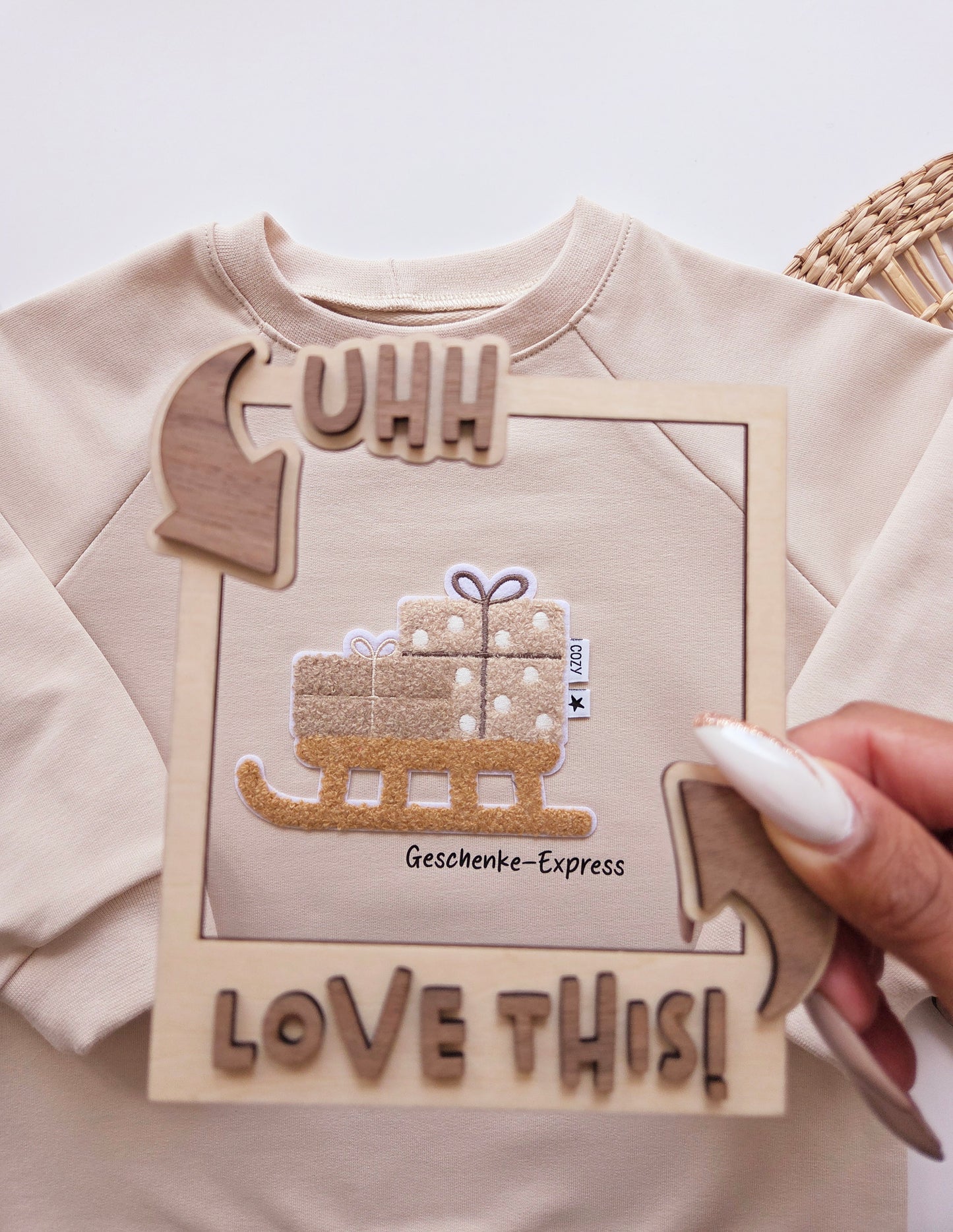 Chenille Patch: Geschenkeschlitten