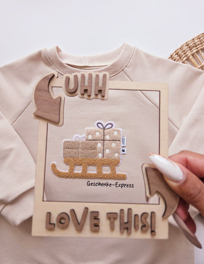 Chenille Patch: Geschenkeschlitten