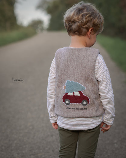 Chenille Patch: Auto mit Tannenbaum