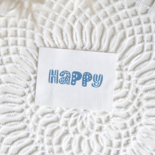 Patch: Happy (blau)