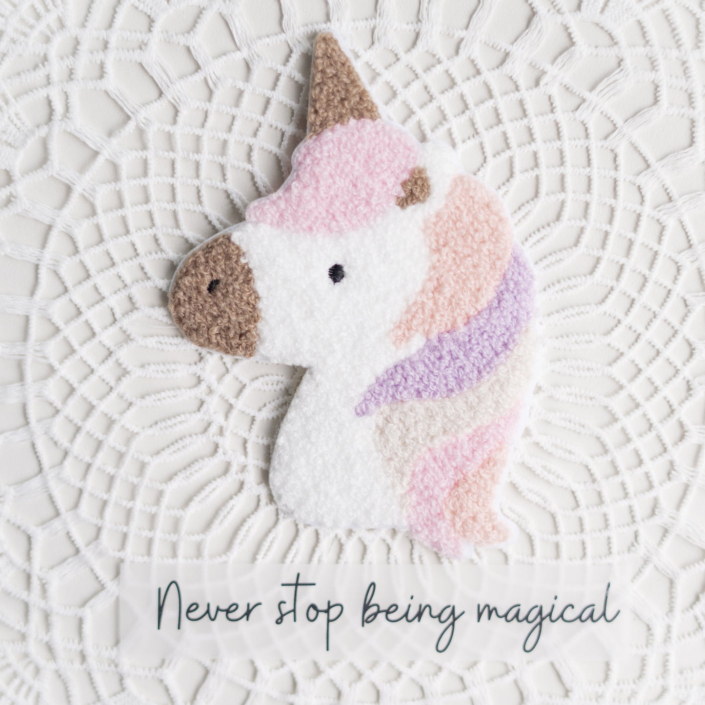 Chenille Patch: Einhorn