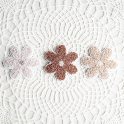 Chenille Patch: 3er Set Blumen