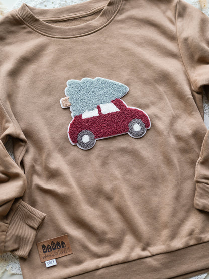 Chenille Patch: Auto mit Tannenbaum