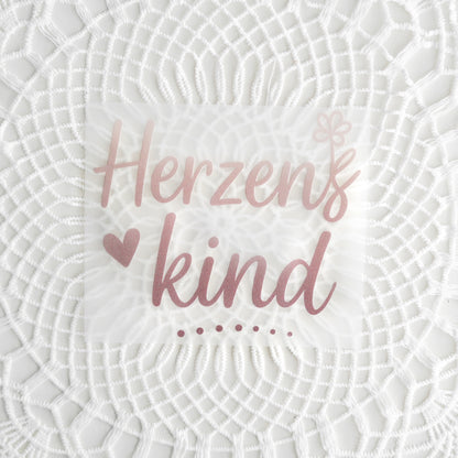 Bügelbild: Herzenskind altrosa