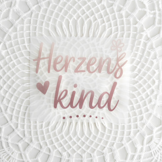 Bügelbild: Herzenskind altrosa