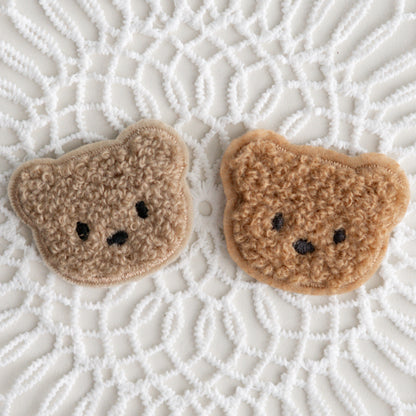 Chenille Patch: Set Minibären - braun und taupe