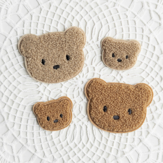 Chenille Patch: 4er Set Minibären groß und mini