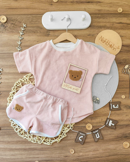 Chenille Patch: Set Minibären groß - braun und taupe