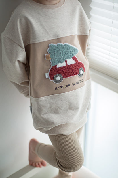 Chenille Patch: Auto mit Tannenbaum