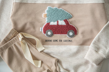 Chenille Patch: Auto mit Tannenbaum